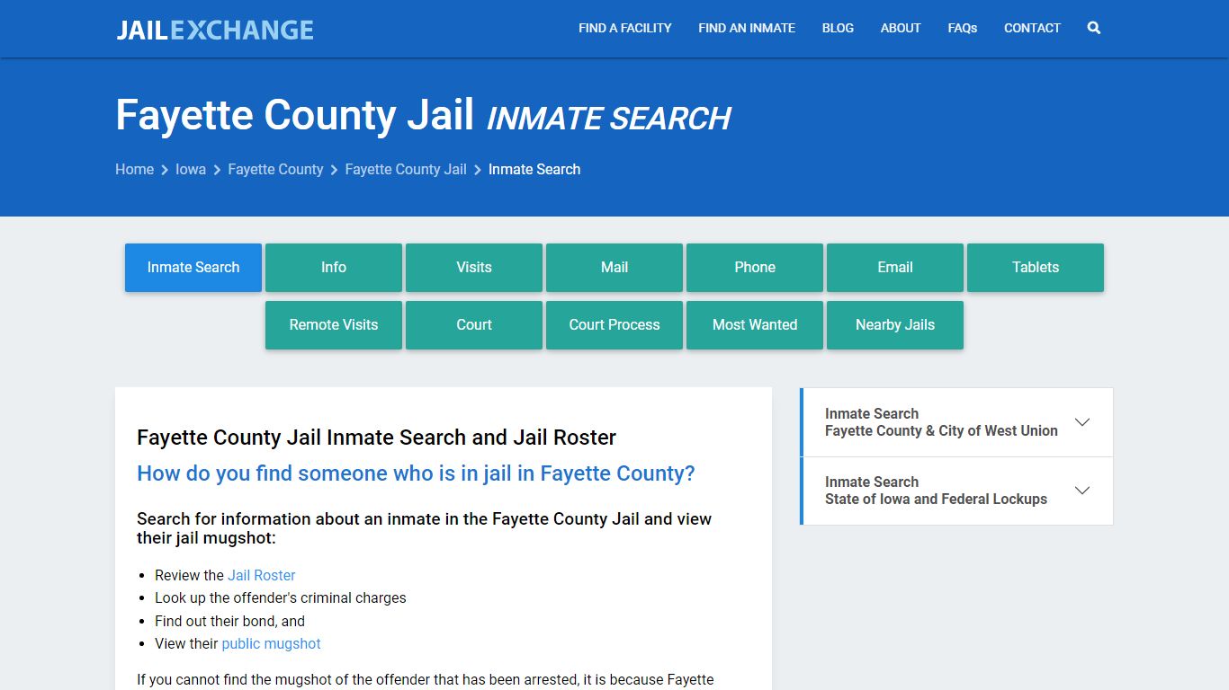 Inmate Search: Roster & Mugshots - Fayette County Jail, IA - Jail Exchange